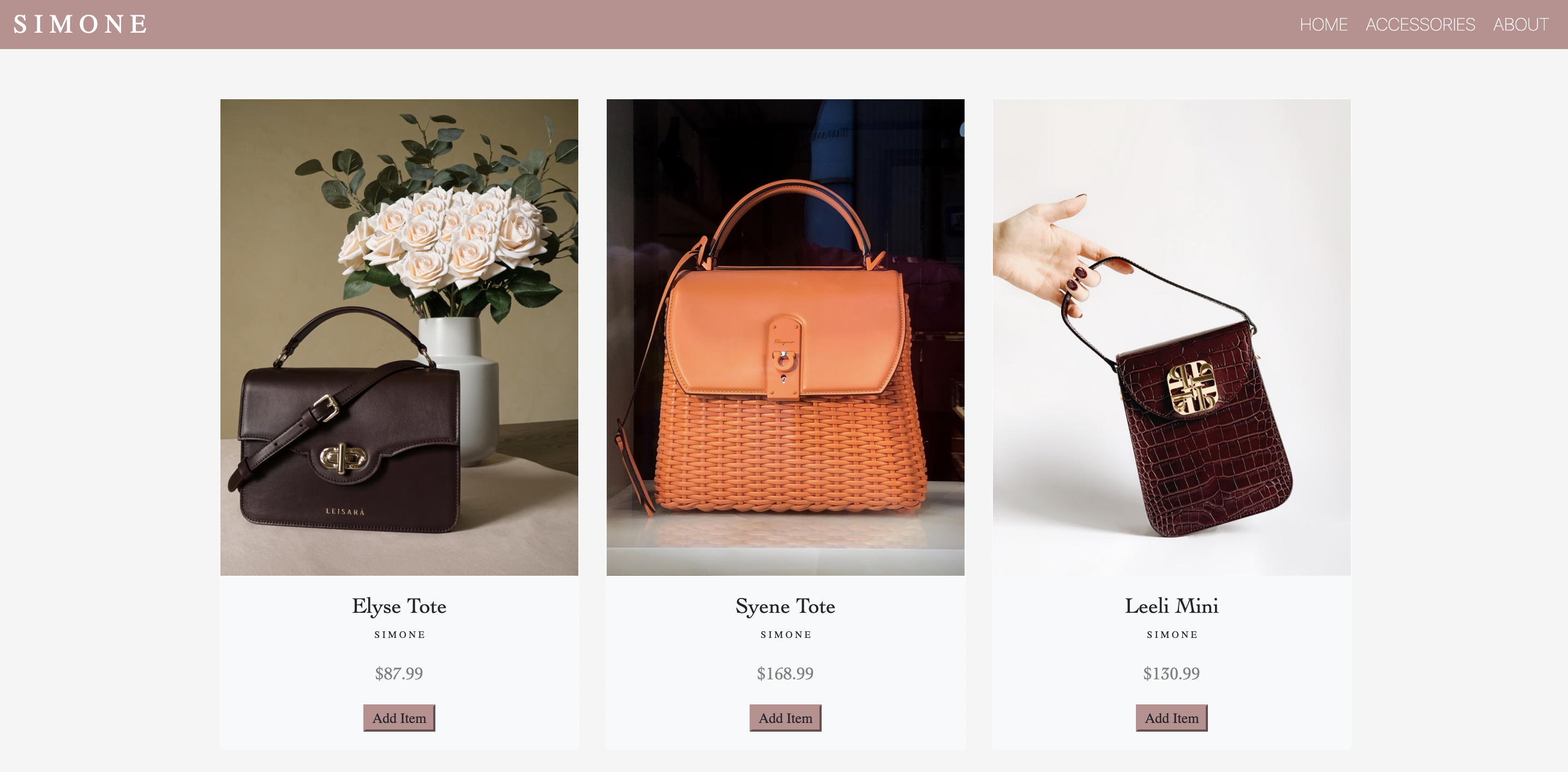 simone-eCommerce-website